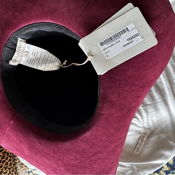 Emilio Pucci AW2014 Runway Burgundy Suede Leather Hat NEW! - Picture 4 of 5